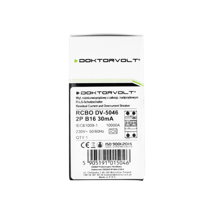 RCBO B16 30mA Typ A | Wyłącznik Różnicowoprądowy z Nadprądowym 10kA